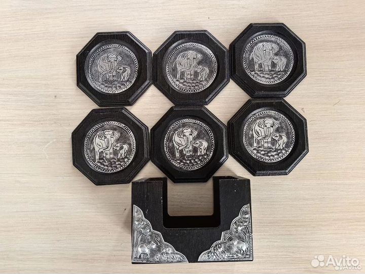 Подставки под чашки/стаканы. Разные. 6 комплектов