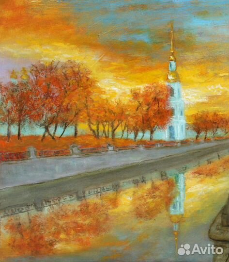 Картина маслом осень