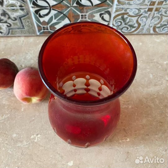 Вазочка Ваза Красное стекло СССР