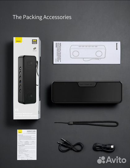 Портативная Bluetooth-колонка Baseus V1, 20 Вт