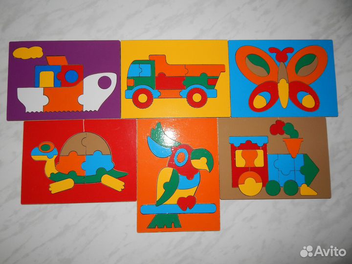 Деревянные пазлы вкладыши