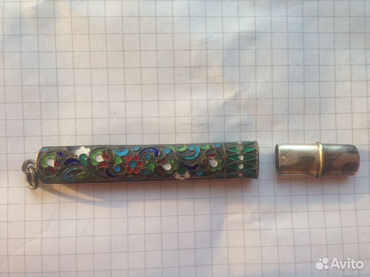 Карандаш футляр серебро 84 скань эмаль