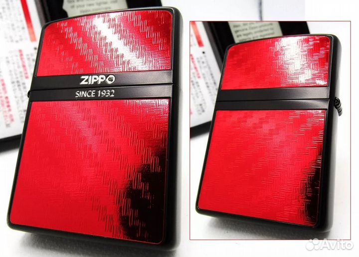 Зажигалка Zippo - Red Carbon Inlay