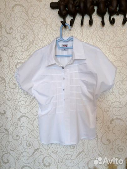 Школьная белоснежная блузка, на рост 140-150