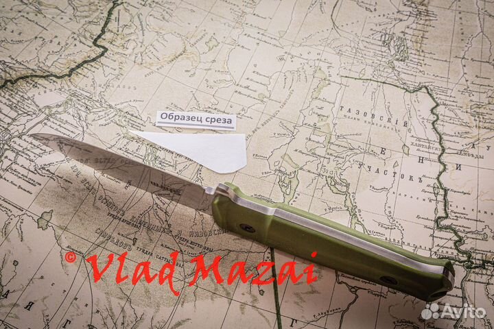 Нож Sturm AUS-8 StoneWash Олива Kizlyar Supreme