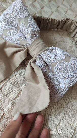 Новый Бант на выписку, на резинке на одеяло, плед