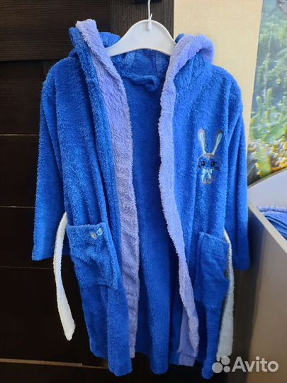 Халат махровый детский с ушками + полотенце