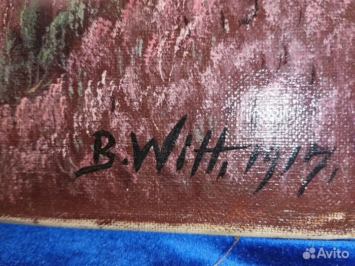 Заливной цветущий вересковый луг.Картина.Германия