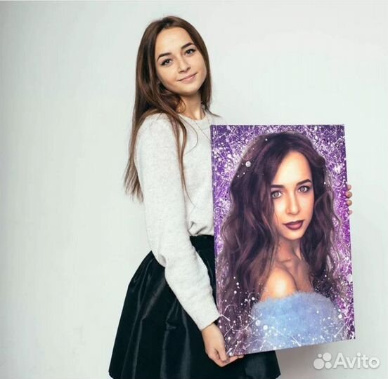 Портрет фото на холсте, под заказ, дрим арт, шарж