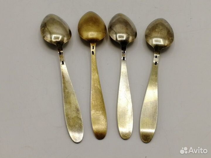 Ложка кофейная эмаль серебро 875 Звезда лю1