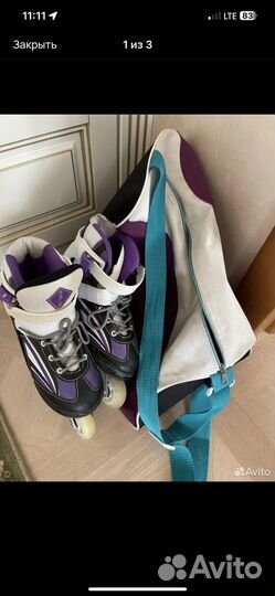 Роликовые конньки 36-39 + сумка