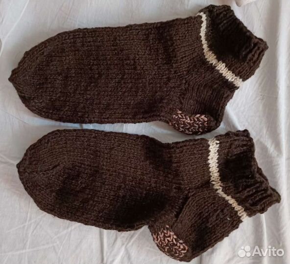 Мужские шерстяные вязаные носки ручной работы