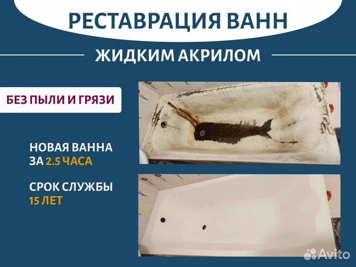 Реставрация ванн, акриловая реставрация