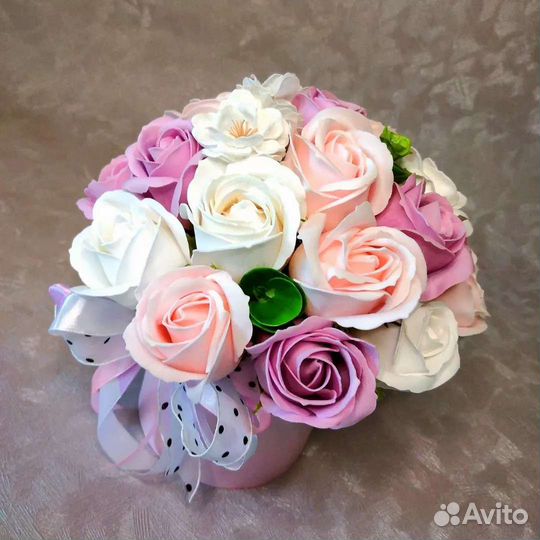 Букет роз из мыла