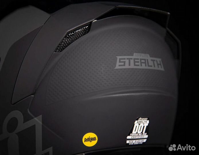Мотошлем Интеграл Icon Airflite mips Stealth / Чер