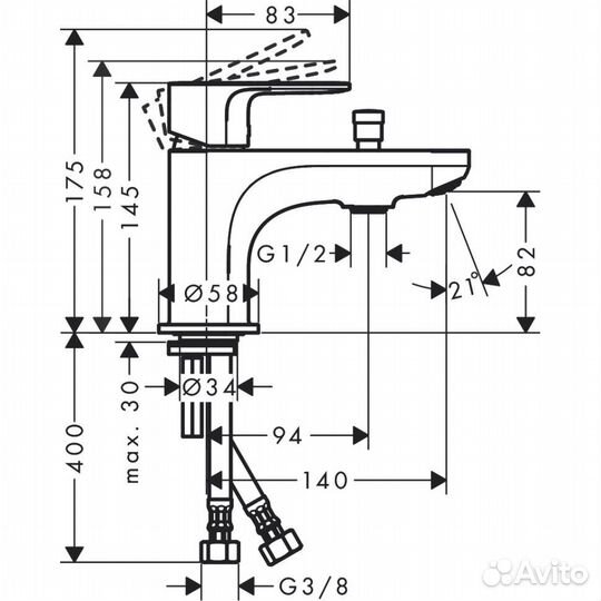 Hansgrohe 72437000 Смеситель для ванны