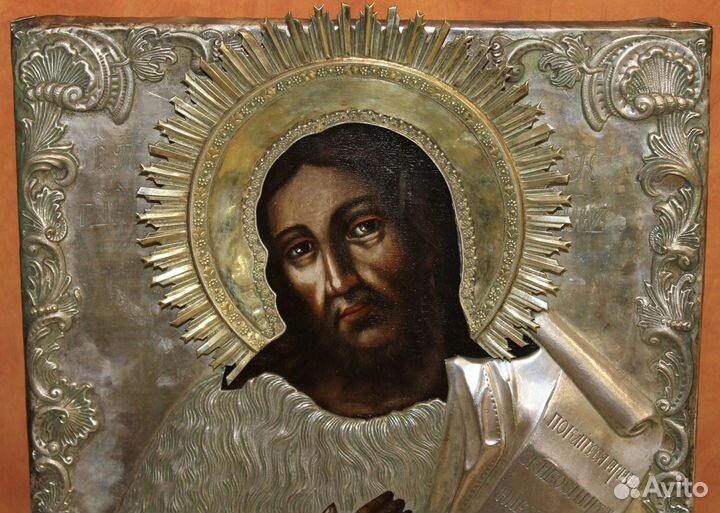 Икона Иоанн Предтеча Серебро Высокорельефный Оклад