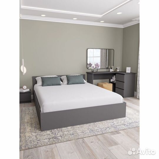Кровать 160 см графит
