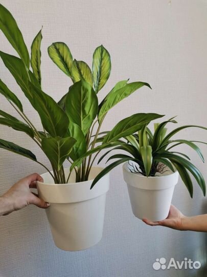 Растения искусственные в кашпо горшке озеленение