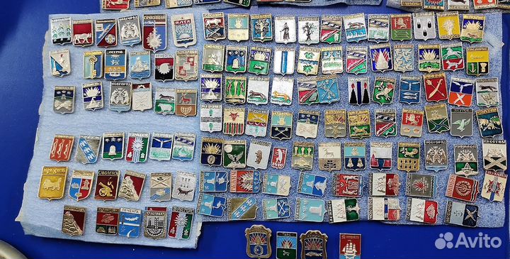 Набор значков Гербы городов СССР. Геральдика