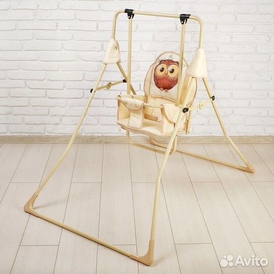 Качель детская напольная (Сова с шариком (бежевый)