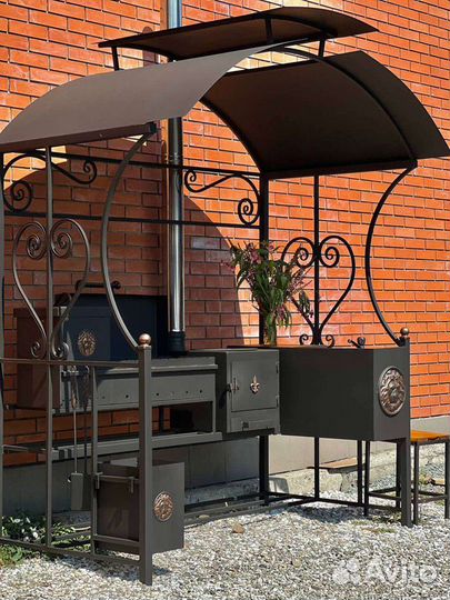 Мангал казан барбекю коптильня гриль урна совок