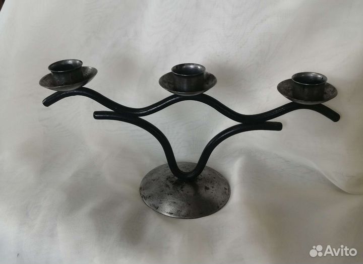 Подсвечник тройной металлический