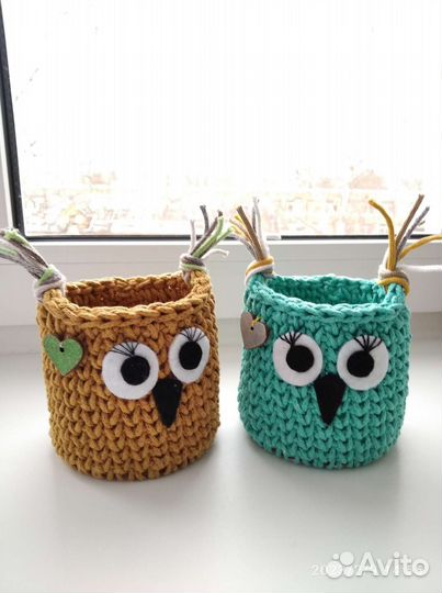 Корзинка вязаная Сова