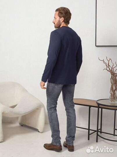 Лонгслив муж чистый хлопок 60 (3XL) опт и розница