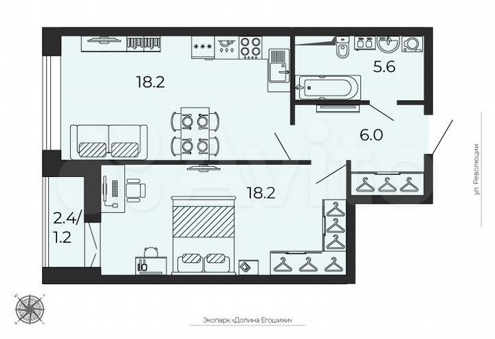 2-к. квартира, 48 м², 17/25 эт.