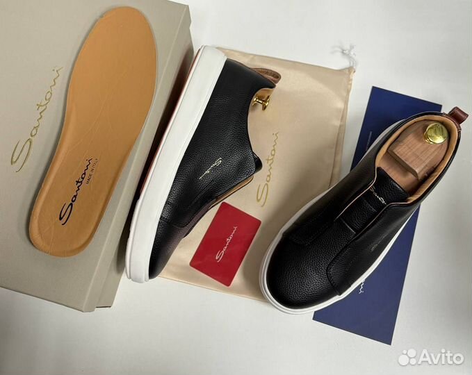 Кроссовки мужские кожаные santoni