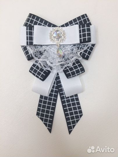 Набор резинок и галстука в клетку для школы