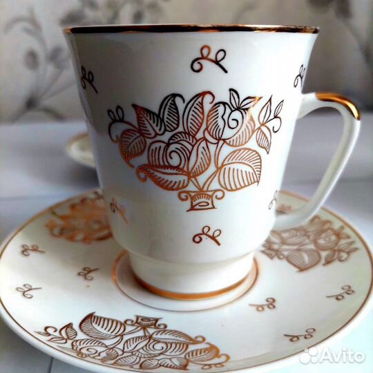 Чашка с блюдцем фарфор
