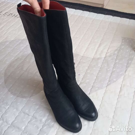 Зимние кожаные сапоги