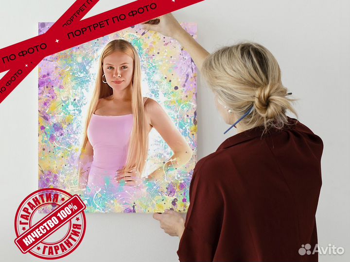 Портрет по фото, печать фото на холсте