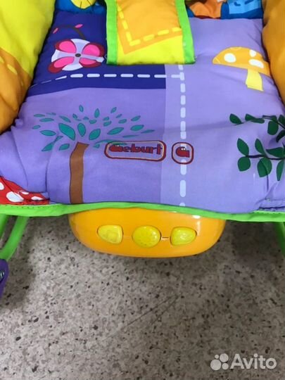 Шезлонг-качалка bambi Друзья джунглей с вибрацией