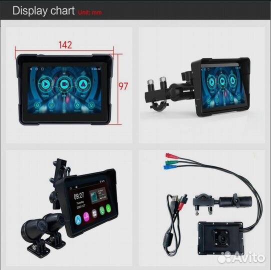 Мотонавигатор touch IPS, BT & WiFI5, Mobile link