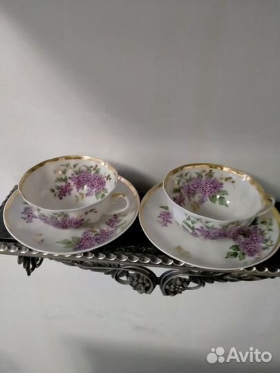 Чайные фарфоровые пары от сервиза Сирень