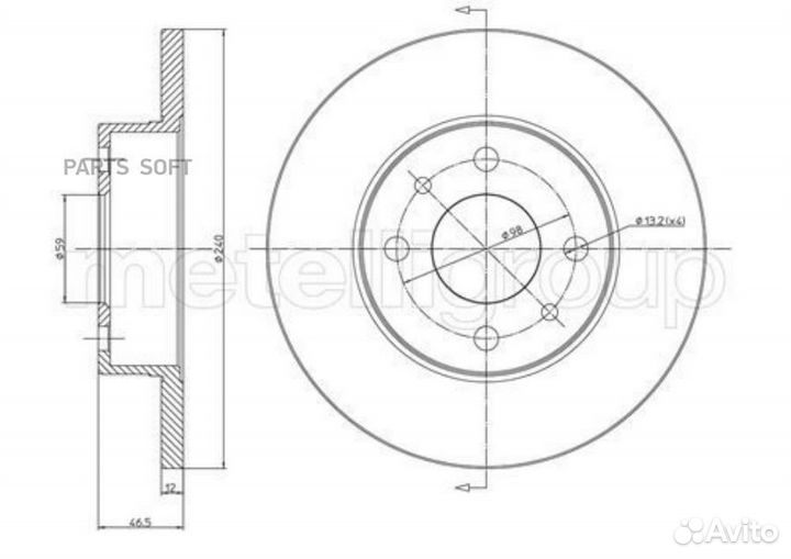 Metelli 23-0156 Диск тормозной Metelli