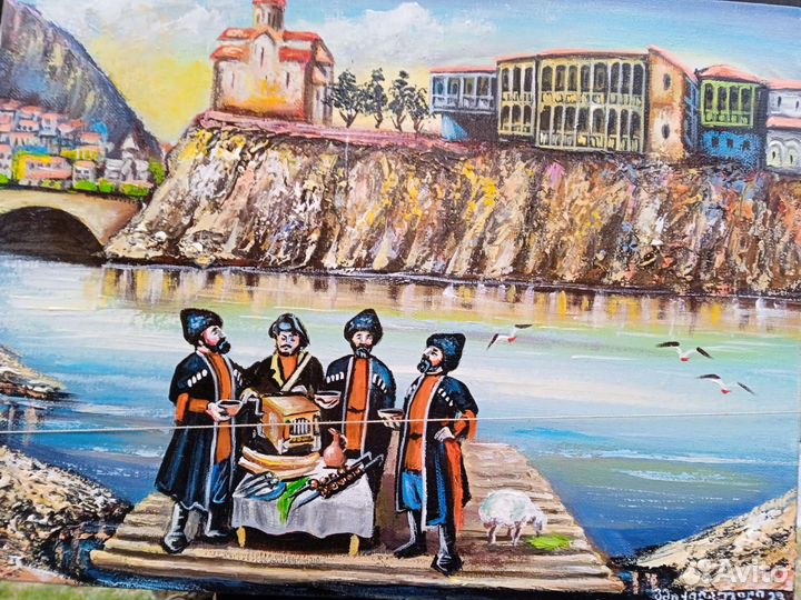 Грузинская картина на холсте.Новые.Груз.худ