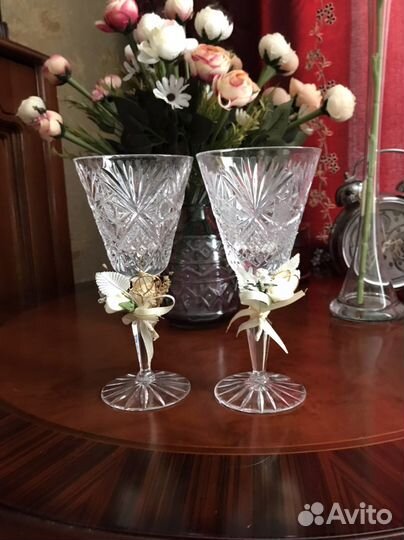 Свадебные хрустальные бокалы