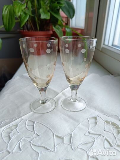 Рюмки и бокальчики СССР тонкое цветное стекло