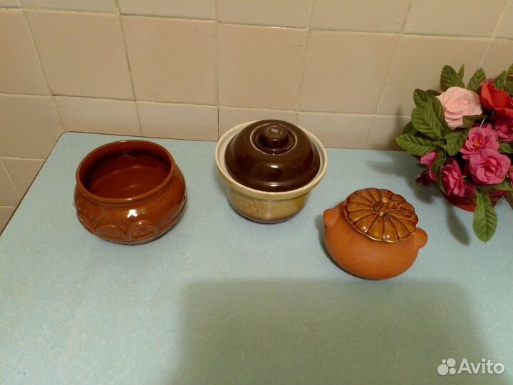 Керамические горшки СССР глянцевые много