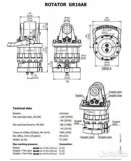 Ротатор GR16A8, GR16S Baltrotors