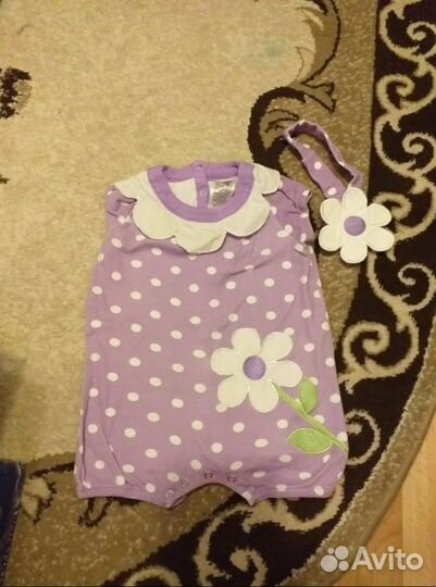 Боди нарядное для девочки +аксессуар на голову, р