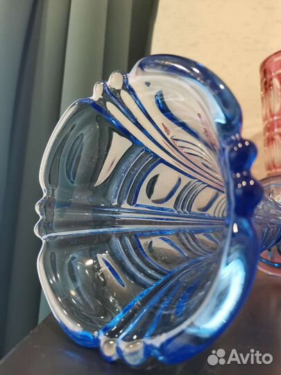 Ваза цветное стекло Германия Арт-Деко