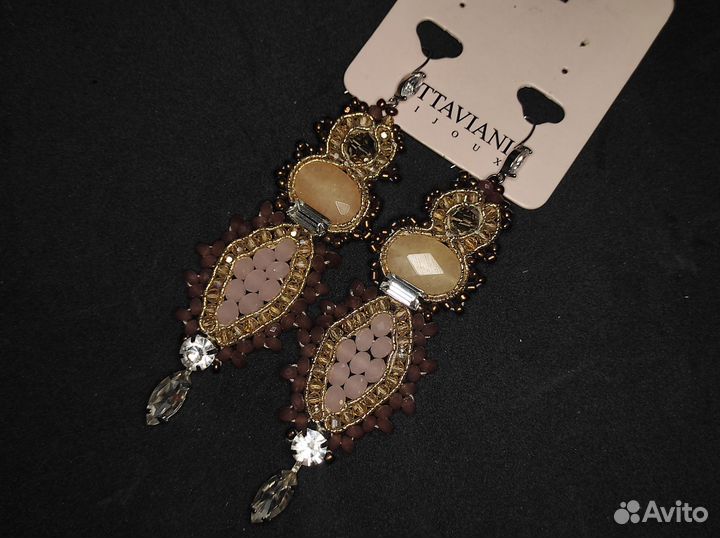 Серьги с камнями новые Ottaviani Италия