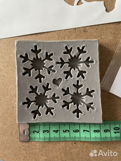 Форма силикон Снежинки+Трафарет для торта