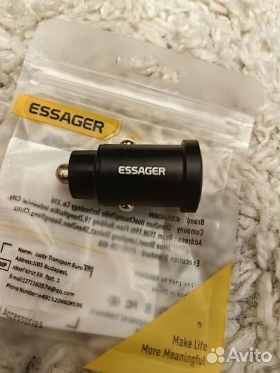 Автомобильное зарядное устройство Essager 30W