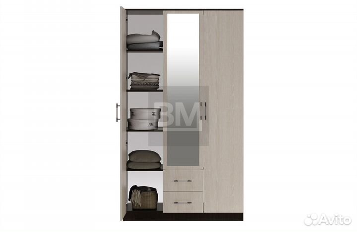 Шкаф для одежды с зеркалом распашной